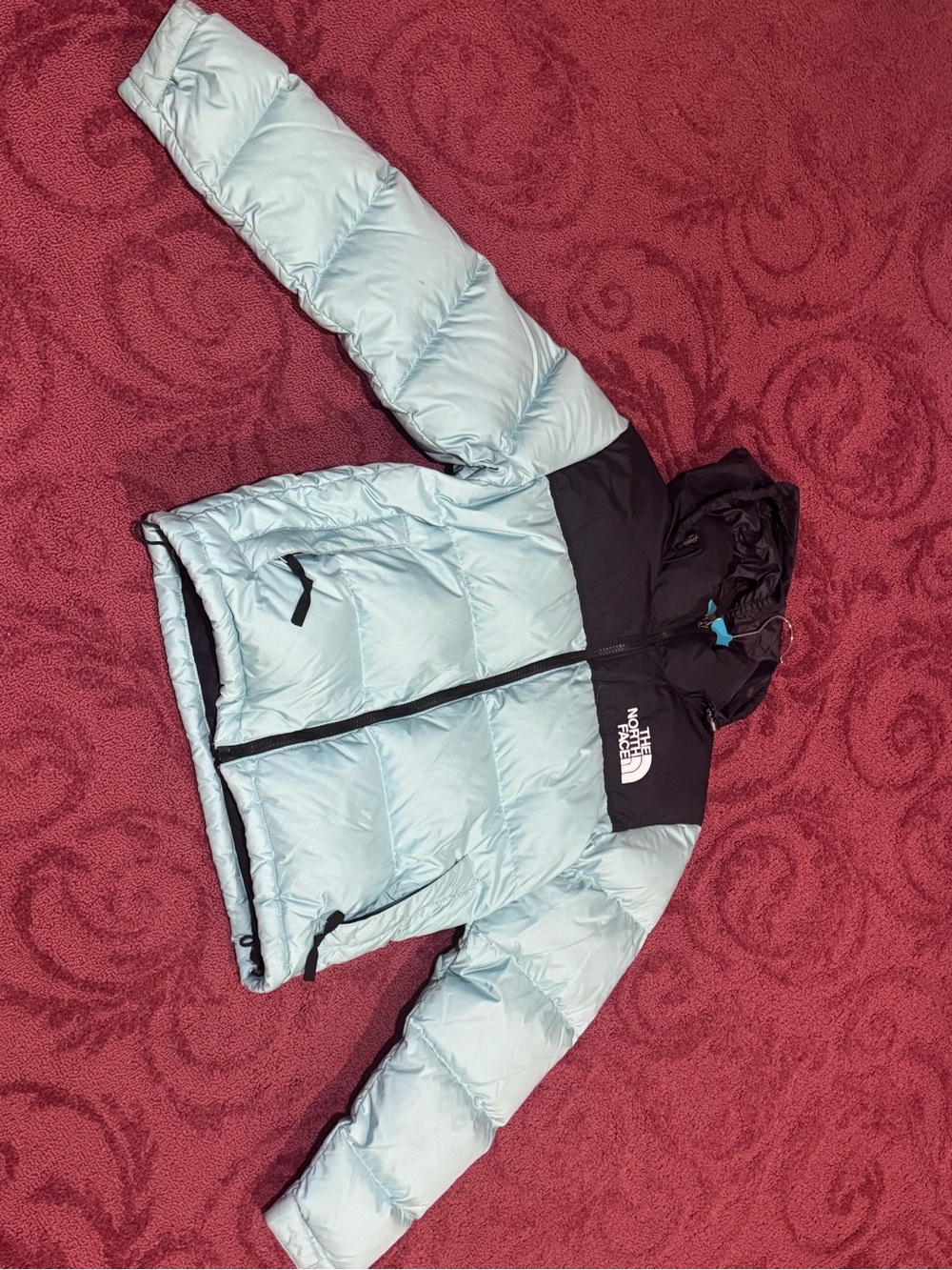The North Face Mint Green and Black Puffer Jacket SMALL